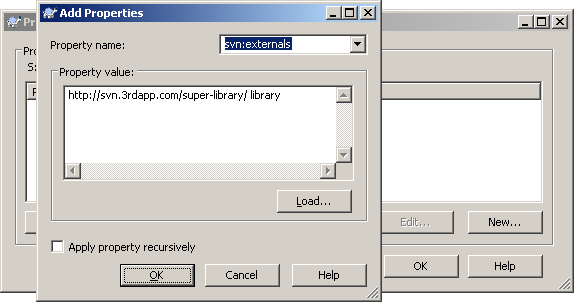 SVN externals: TortoiseSVN, step 2